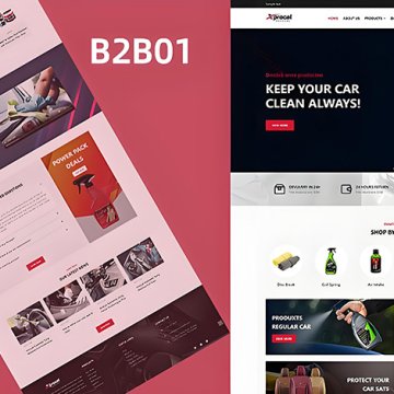 B2B01汽车清洗保养产品营销模板 多行业可用